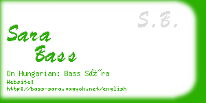 sara bass business card